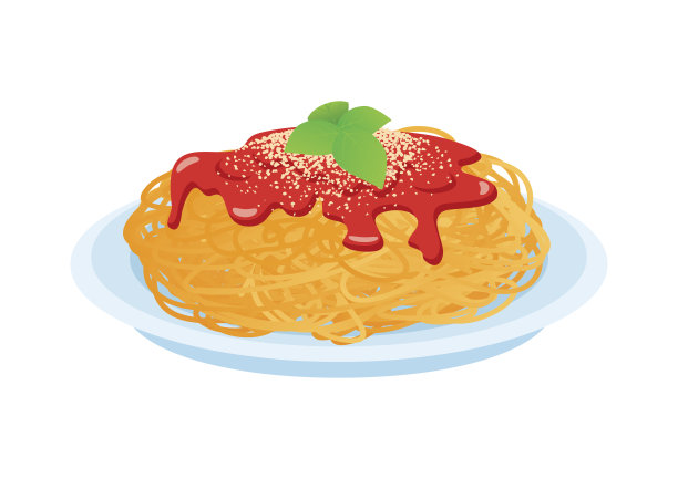 意大利面配番茄酱，帕尔马干酪和罗勒图片下载