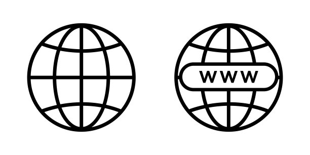 世界网络，网站图标符号向量。全球图标图片下载