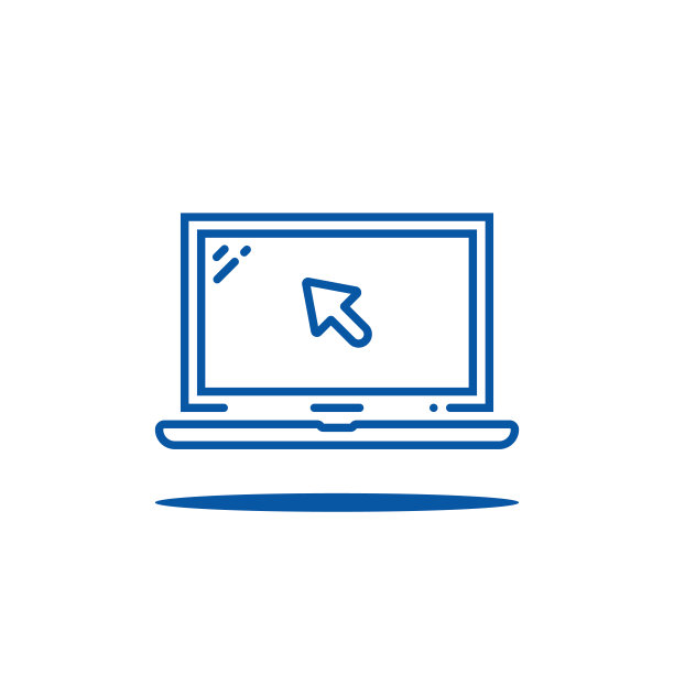 带光标的蓝色细线笔记本电脑图片下载