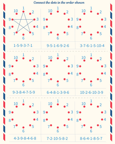 对儿童工作表。按照所示的顺序连接这些点图片下载