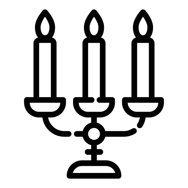 蜡烛万圣节平面图标孤立在白色背景图片下载