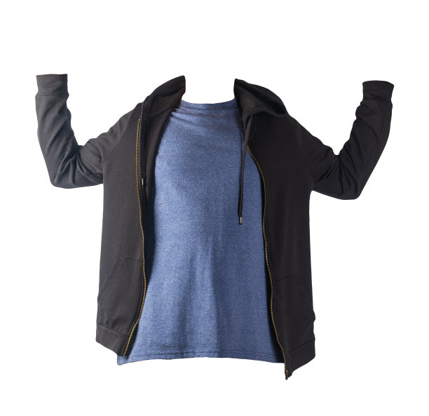 运动衫与铁拉链与帽衫和t恤孤立的白色背景。运动风格图片下载