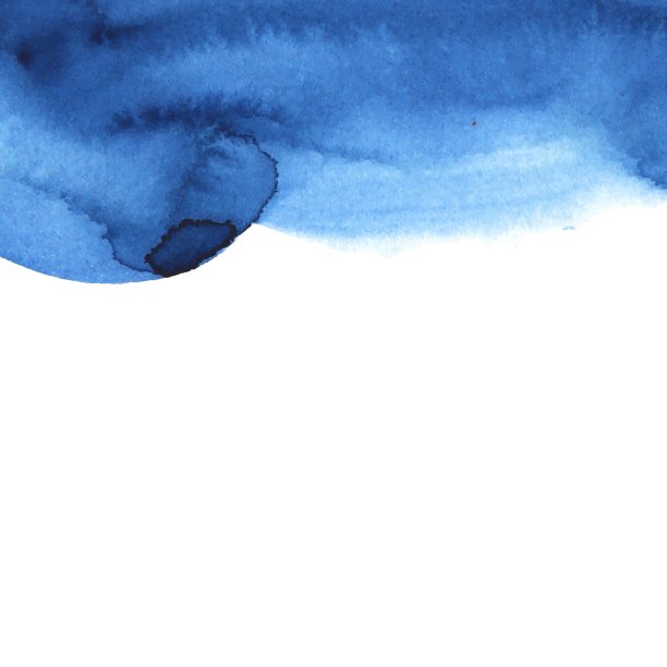 抽象的蓝色纹理水彩概念设计。抽象的背景帧。明亮的装饰。艺术墙纸。深蓝色的污渍。矢量插图。图片下载