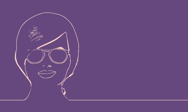 一个女性头部的剪影。图片下载