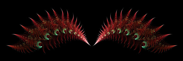 神秘的红魔鬼龙翅膀上的黑色背景图片下载