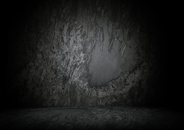 在空房间3d渲染的深灰色墙壁和地板上有干燥的液体污渍图片下载