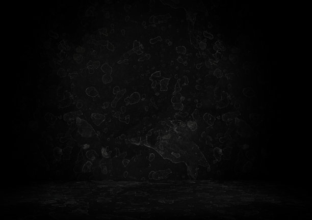 肮脏的黑色墙壁和地板上的液体污渍，它的黑色背景图像3d渲染图片下载