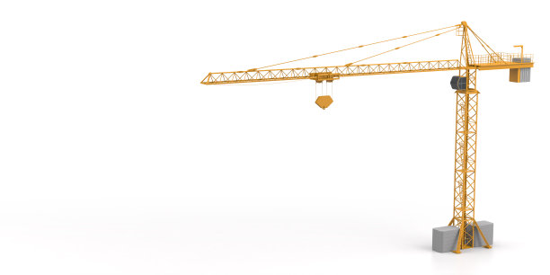塔式起重机。孤立在白色背景。3D插图图片下载