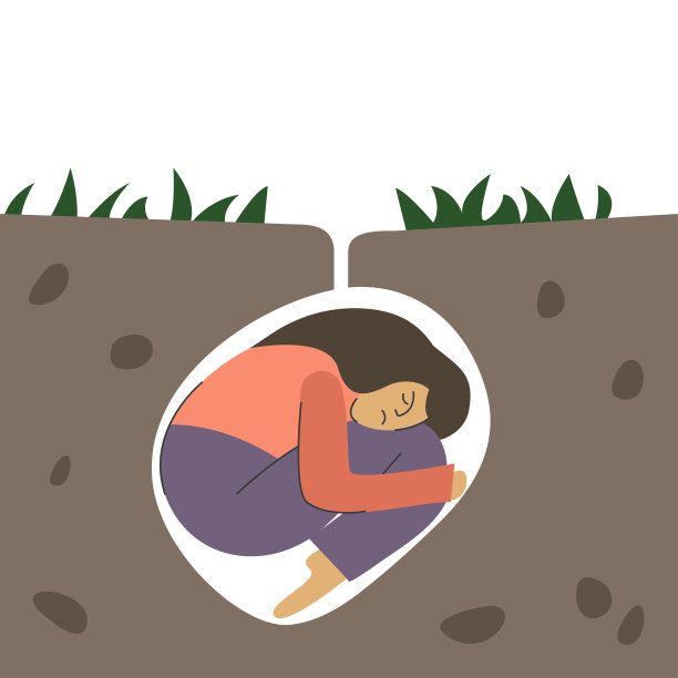 抑郁症，躺在地上的女人图片下载