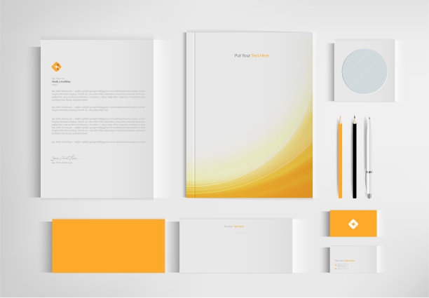 仿设文具业务品牌模板。矢量设计。图片下载