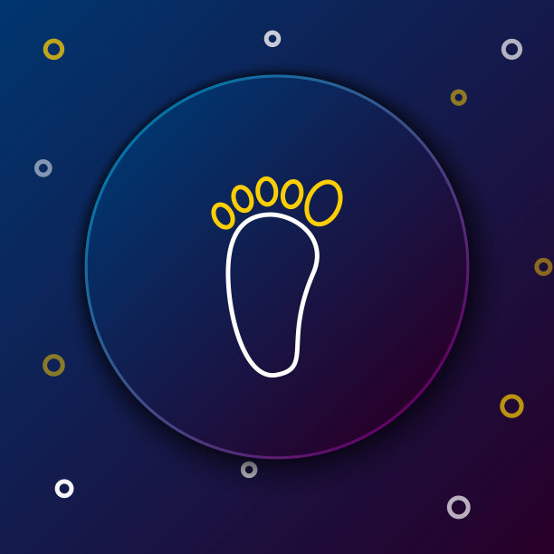 线脚按摩图标孤立在蓝色背景。色彩斑斓的轮廓的概念。向量图片下载