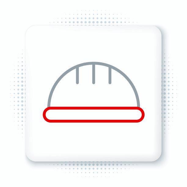 安全帽图标隔离在白色背景上。色彩斑斓的轮廓的概念。向量图片下载