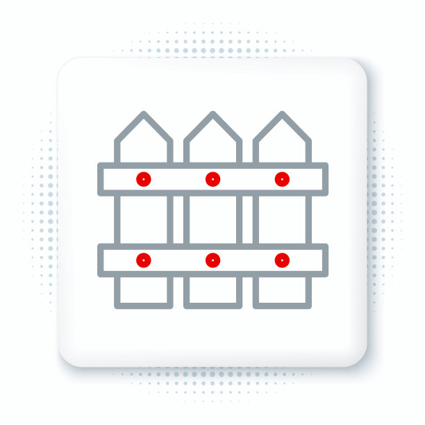 线花园栅栏木制图标孤立在白色背景。色彩斑斓的轮廓的概念。向量图片下载