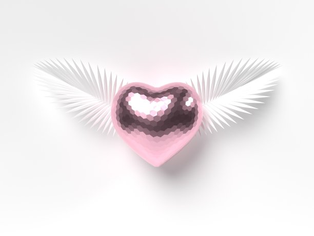 带翅膀的爱心概念图片下载