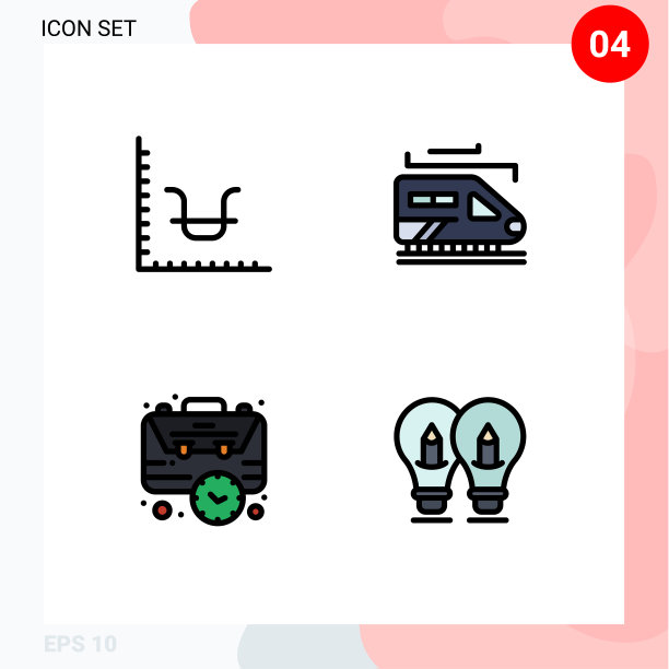 象形图设置4个简单的填充线平色图片下载