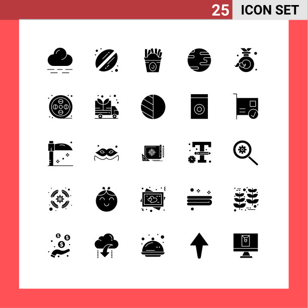 设置25商业固体符号包装标签图片下载