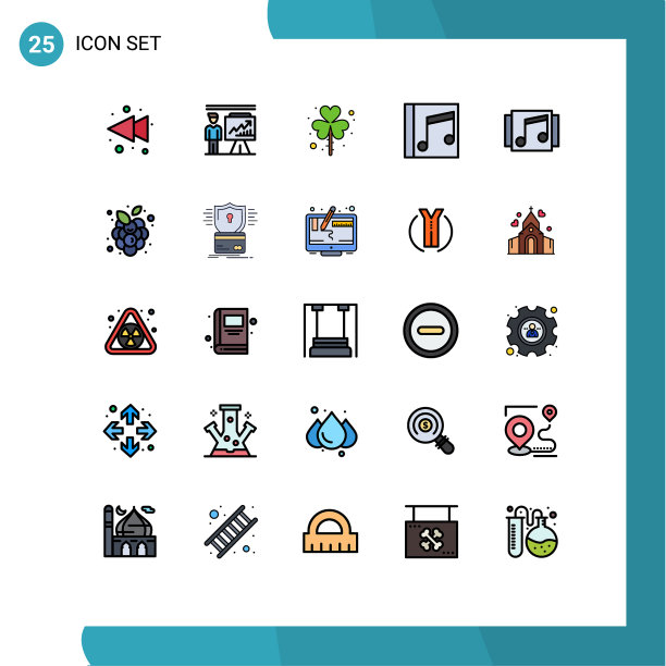 为歌曲设置25个现代UI图标符号图片下载