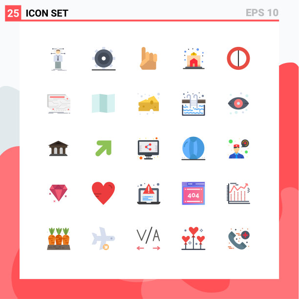 25个创意图标的现代符号和符号图片下载
