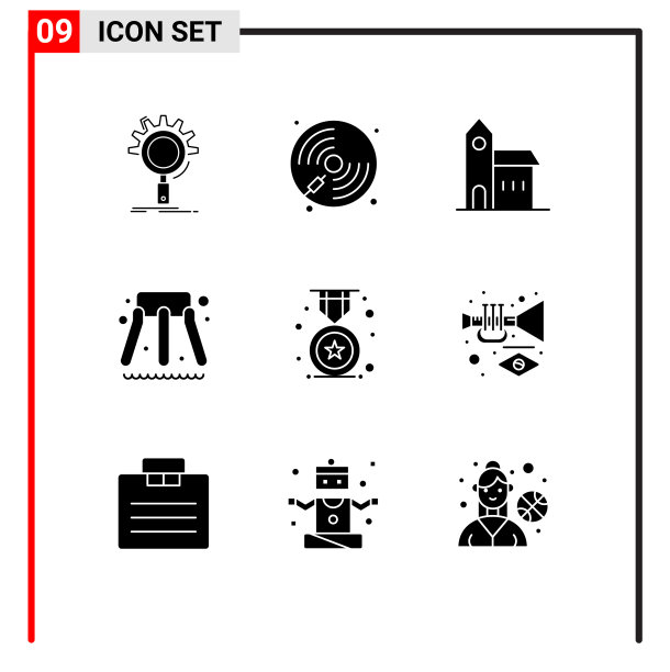 打包9个创造性的固体字形公园滑块图片下载