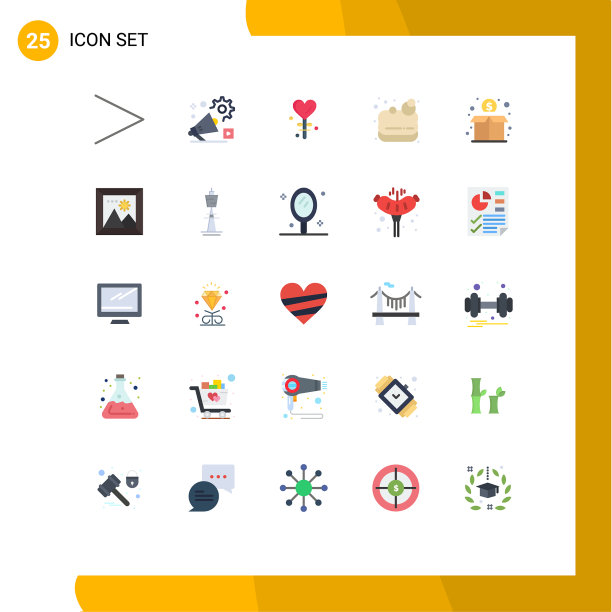 股票图标包25行符号和符号图片下载