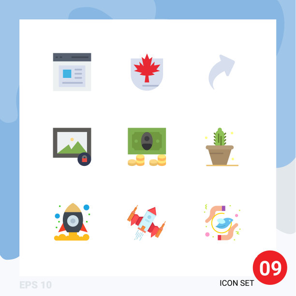 9种通用的单色标志象征仙人掌图片下载