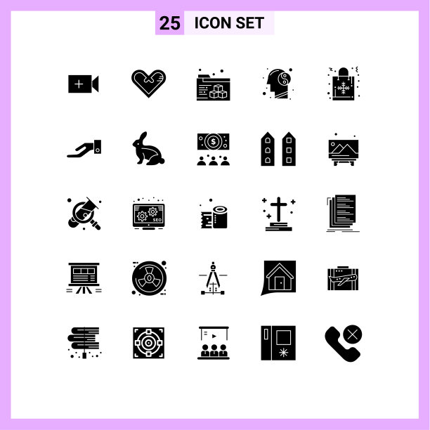 25个创意图标的现代符号和符号图片下载