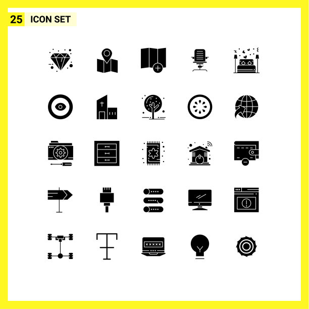 25个通用立体象形符号符号床图片下载