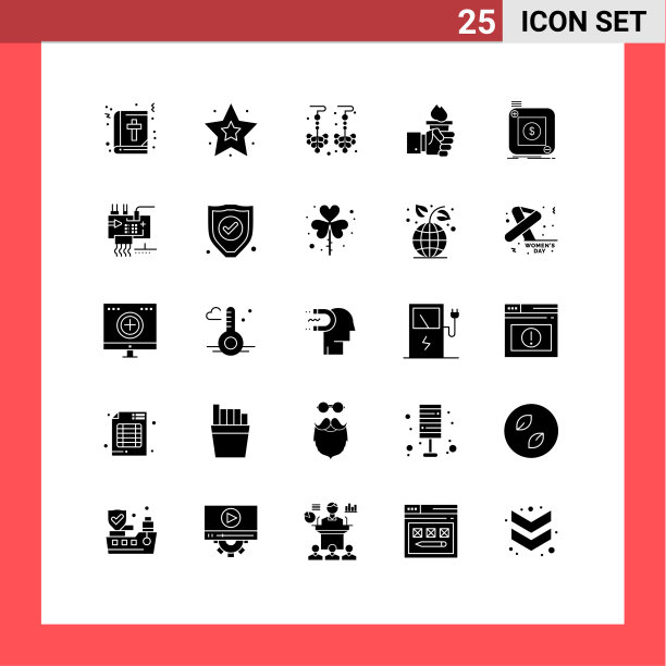 25个创意图标现代符号和符号应用程序图片下载