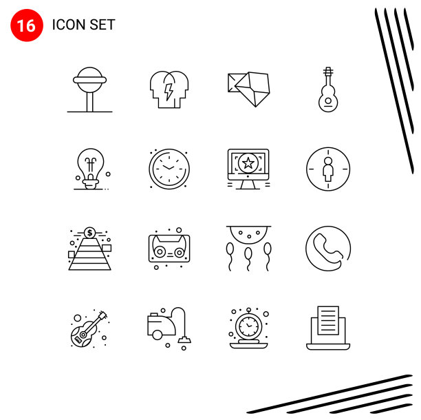 16个创意图标的现代标志和符号图片下载