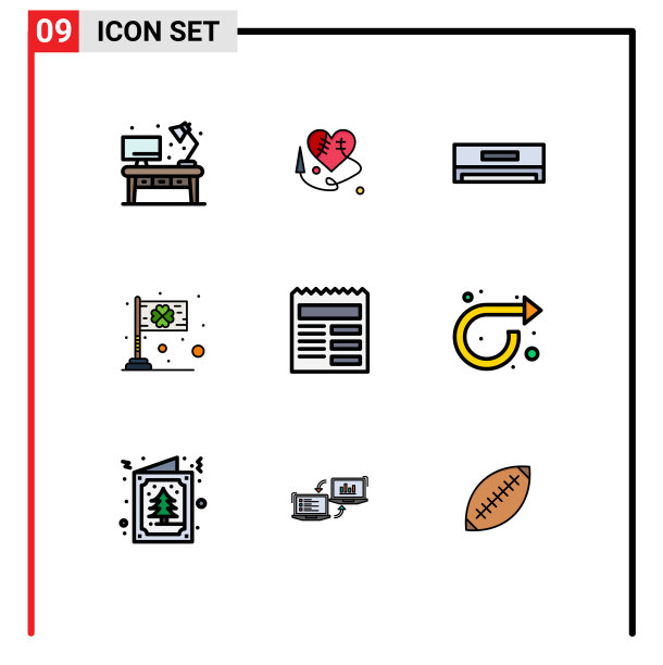 为卷筒纸设置9种通用填充线平面颜色图片下载