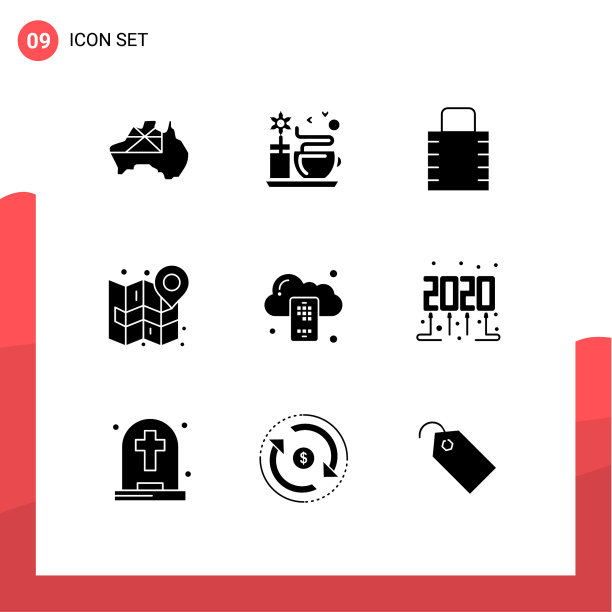 移动界面立体字形设置9个象形图图片下载