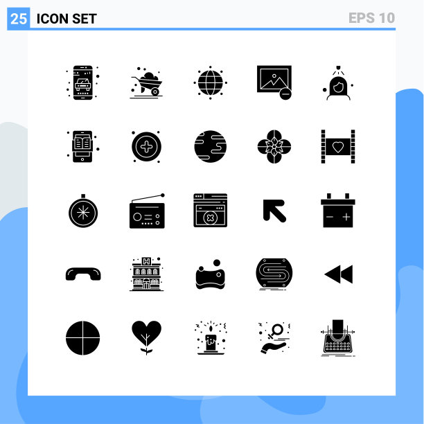 现代设置了25个立体象形文字和符号等图片下载