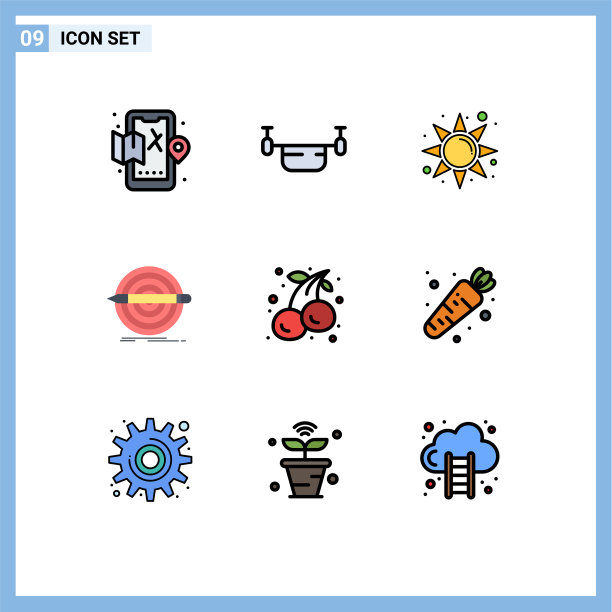 组9现代填充线平面颜色集图片下载