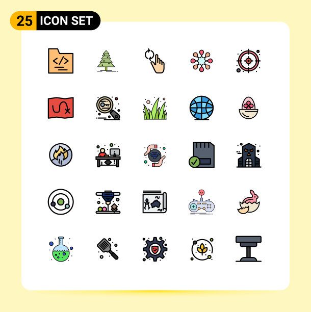 为卷筒纸设置25种通用填充线平面颜色图片下载