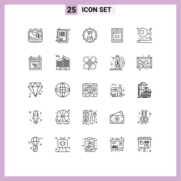 组25行符号和符号烹饪图片下载