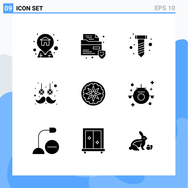 设置9个现代UI图标符号标志图片下载