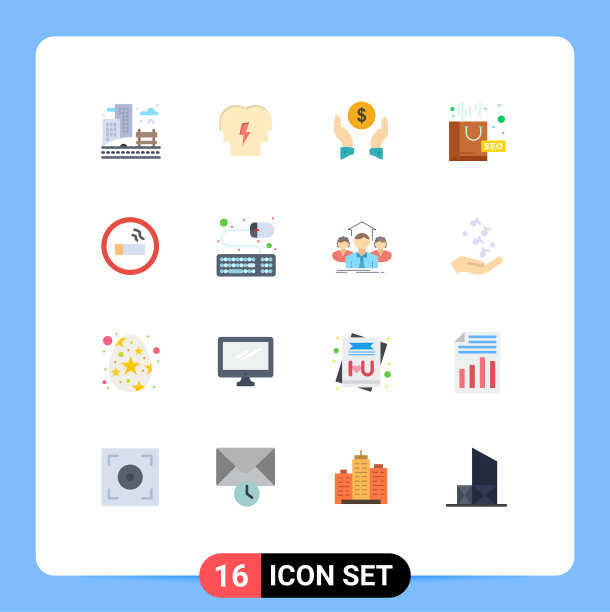 现代集16平色象形文字为一体图片下载