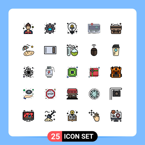 设置25商业填充线平面颜色包图片下载