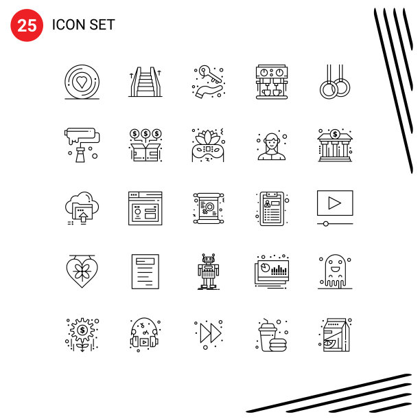 股票图标包25行符号和符号图片下载