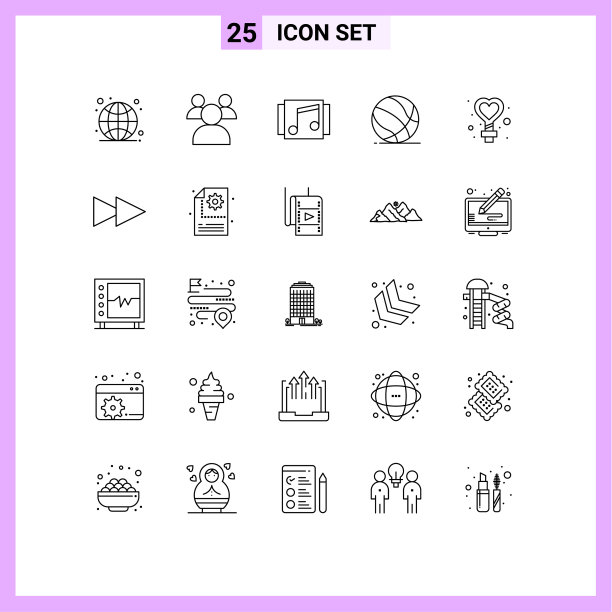 包装25条女性体育媒体创意线图片下载