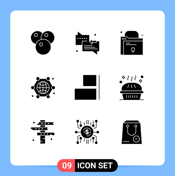 象形文字设置了9个简单的实心字形图片下载