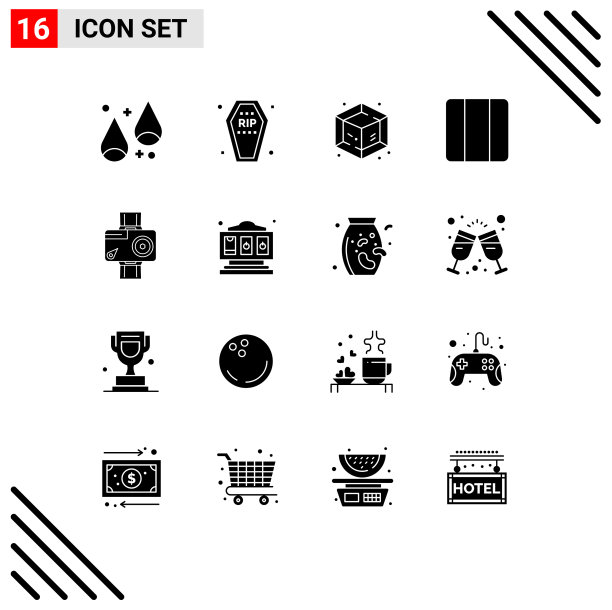 16个创意图标的现代标志和符号图片下载