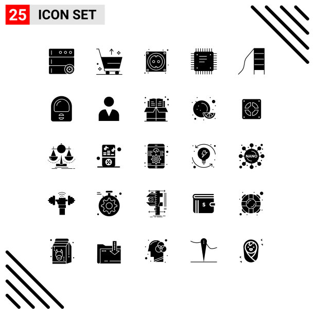 分组25个固体符号符号和符号图片下载