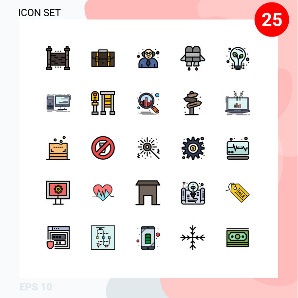 设置25个现代UI图标符号标志图片下载