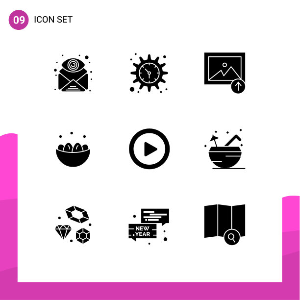 股票图标包9行符号和符号图片下载