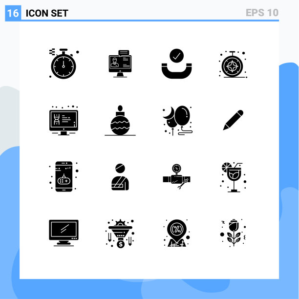 现代集16个立体象形文字和符号等图片下载