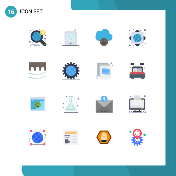 16平色概念为网站移动和图片下载