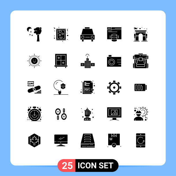 用户界面包25个基本立体字形图片下载