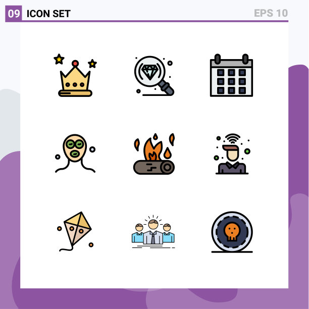 现代集9填充线平色象形文字图片下载