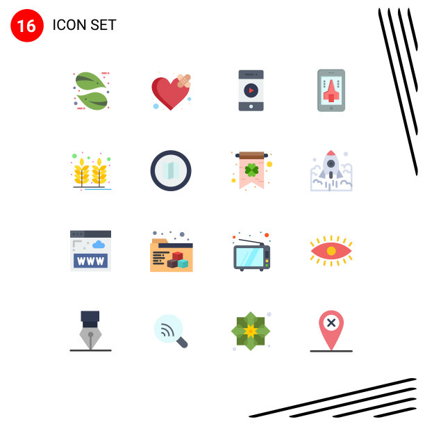16个创意图标的现代标志和符号图片下载